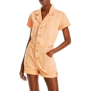 Pistola Parker Cotton Utility Romper Distressed Orange Utility Size M Cotton